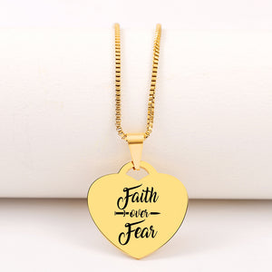 FAITH OVER FEAR NECKLACE 😍 60% OFF⭐️⭐️⭐️⭐️⭐️ REVIEWS