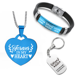 Forever In My Heart ❤️ Customized Bundle! Necklace + Bracelet + Keychain ❤️