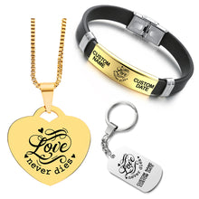 Load image into Gallery viewer, Love Never Dies ❤️ Customized Bundle! Necklace + Bracelet + Keychain ❤️
